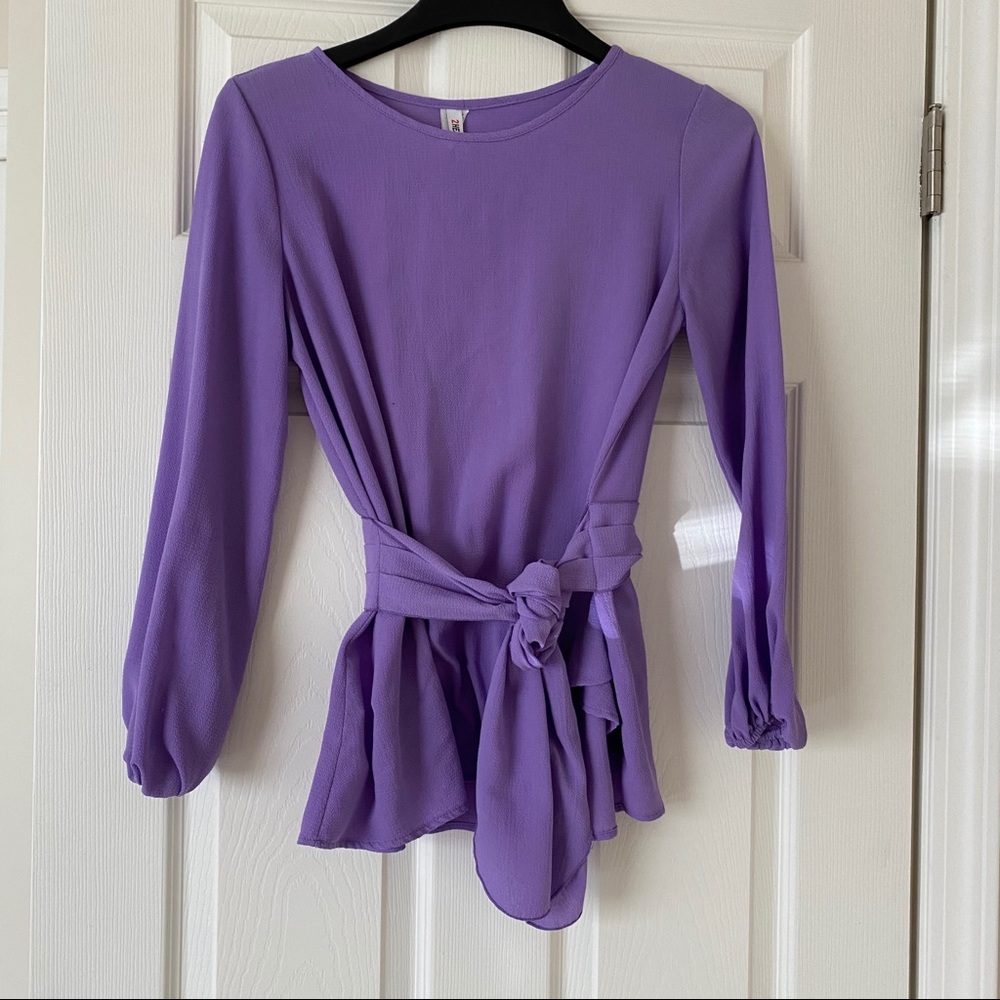 Purple top with waist tie
